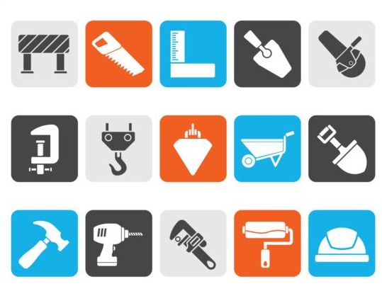 Construction tools icons set