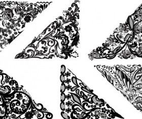 Corner ornaments floral vector