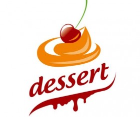 Cream and cherry vector logo