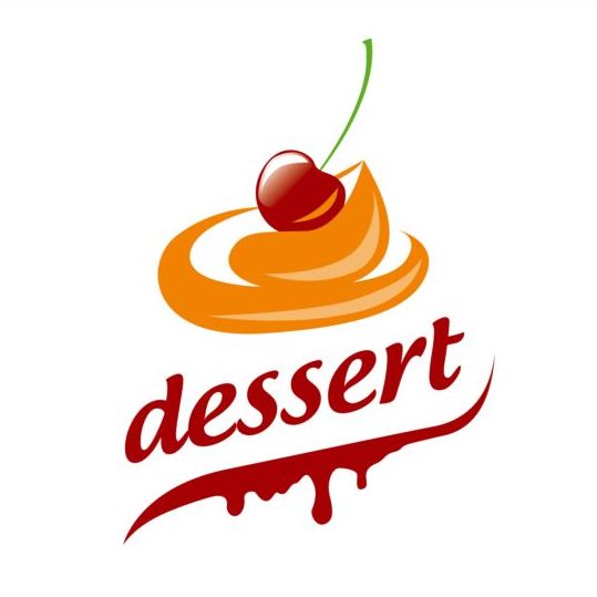 Cream and cherry vector logo