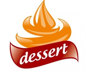 Cream for dessert vector logo