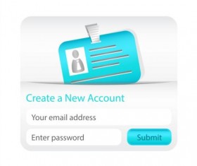 Create new account interface vector