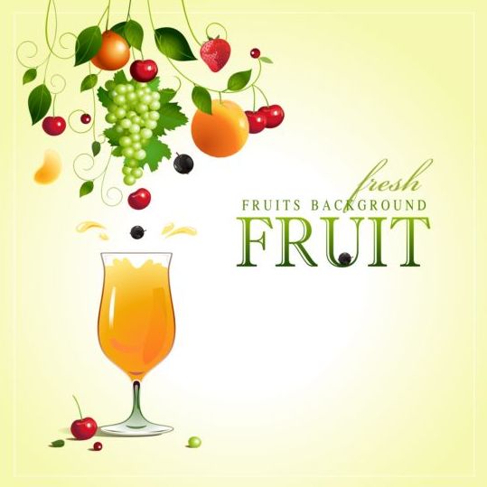 Creative fruit background vector graphic 03