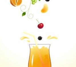 Creative fruit background vector graphic 04.