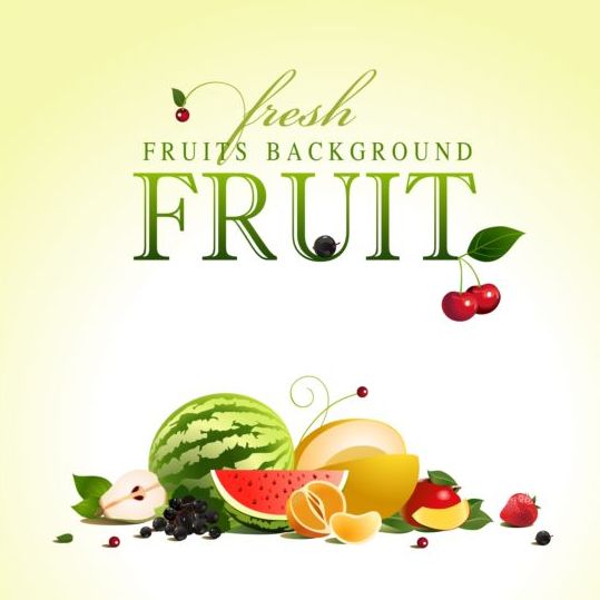 Creative fruit background vector graphic 07