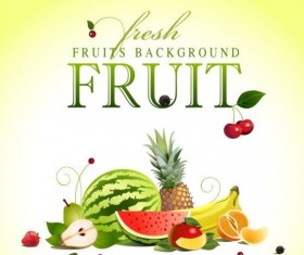 Creative fruit background vector graphic 08