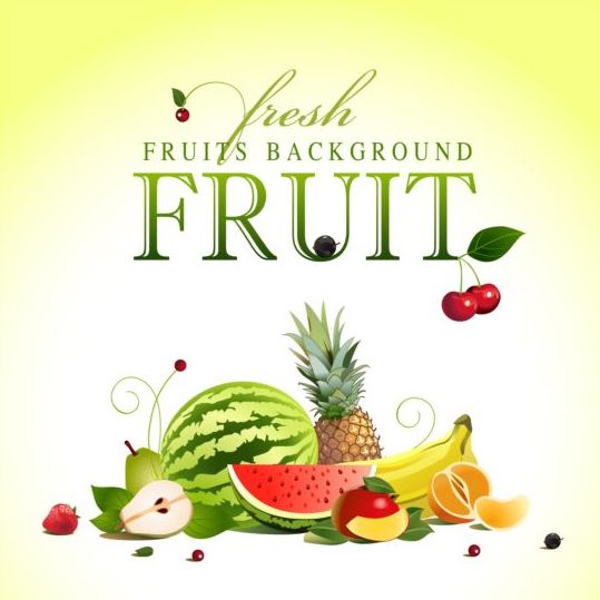 Creative fruit background vector graphic 08