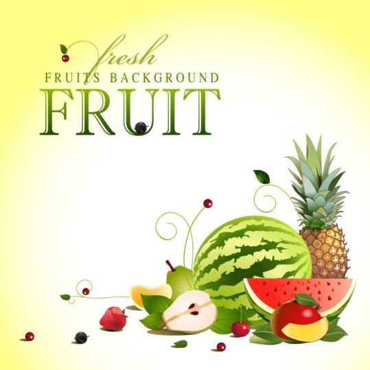 Creative fruit background vector graphic 09