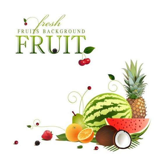 Creative fruit background vector graphic 11