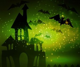 Creative halloween haunted house design vector 01
