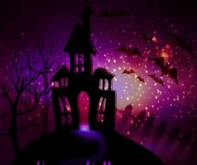 Creative halloween haunted house design vector 06