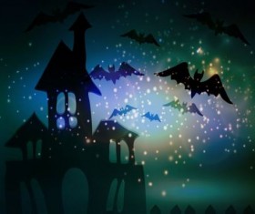 Creative halloween haunted house design vector 08