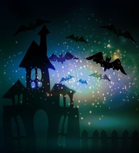 Creative halloween haunted house design vector 08
