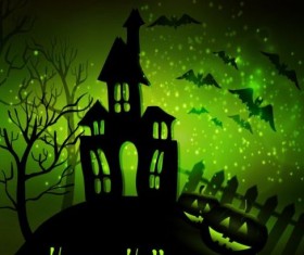 Creative halloween haunted house design vector 11