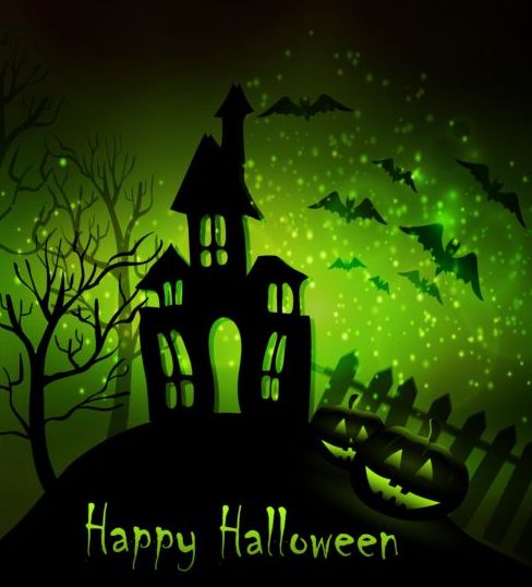 Creative halloween haunted house design vector 11