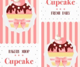 Cupcake vertical card vector 01