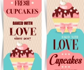Cupcake vertical card vector 02