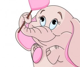 Cute cartoon elephant with heart vector