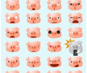 Cute plggy emoji icons