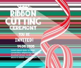 Cutting ceremony invited card vector