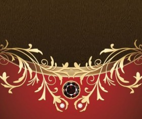 Decor floral with jewel background vector