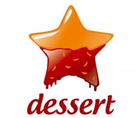 Dessert in the form of a star with chocolat vector logo