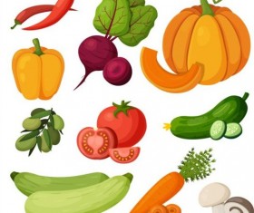 Different fresh vagetables vector set 02