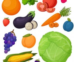 Different fresh vagetables vector set 04