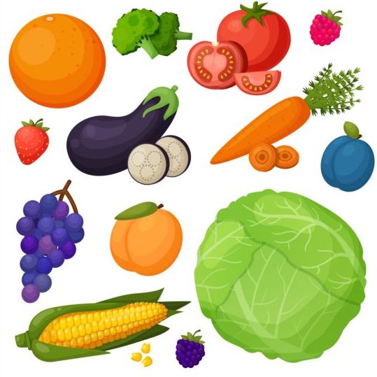 Different fresh vagetables vector set 04