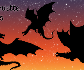 Dragon silouette PS brushes set