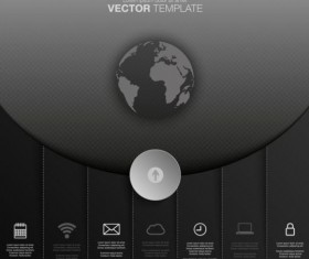 Earth with black infographic template vector 01