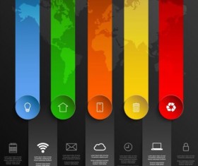 Earth with black infographic template vector 03