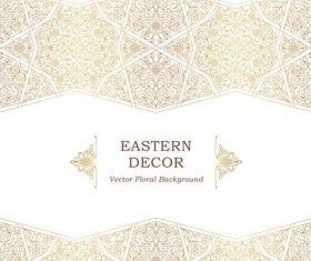 Eastern decor vector floral background vector 01