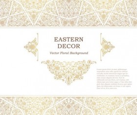 Eastern decor vector floral background vector 02