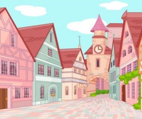 Europe town street vector