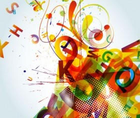 Fashion colorful grunge background vector 02