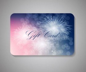 Fireworks with colored gift card vector
