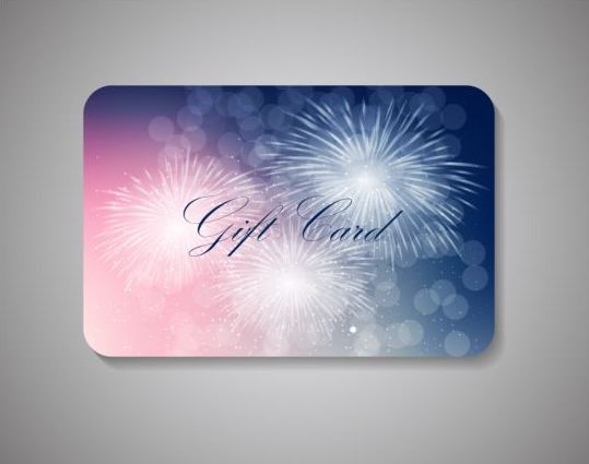 Fireworks with colored gift card vector