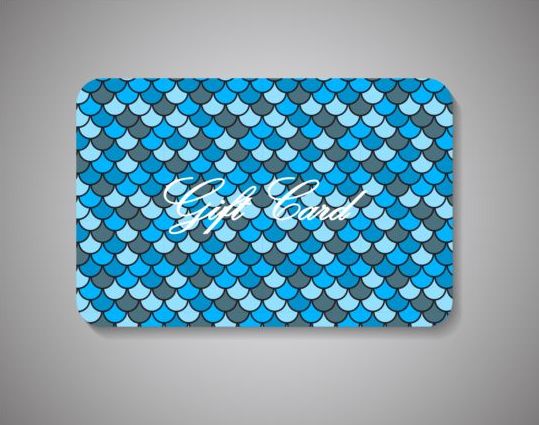 Fish scale pattern with gift card vector