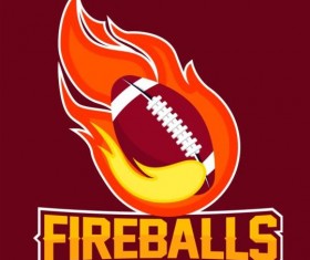 Flame with football logos vector