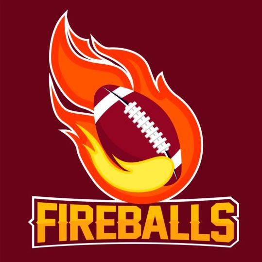 Flame with football logos vector