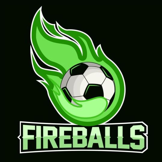 Flame with soccer logos vector