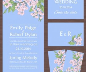 Flower vintage wedding card vector