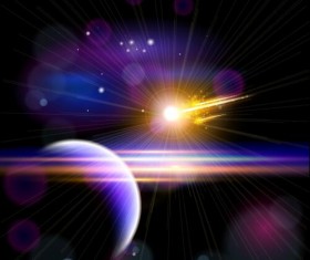 Fly comet vector background