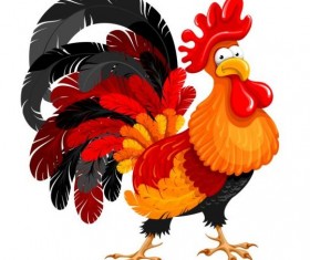 Funny reooster with new year vector