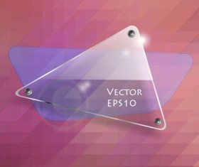 Geometric background with triangle glass banner vector