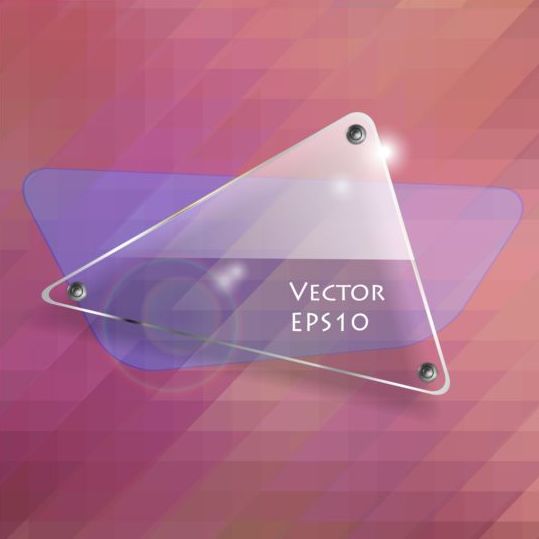 Geometric background with triangle glass banner vector