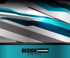 Geometric blue metal background vectors