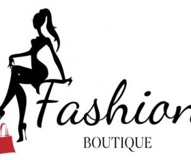 Girl with fashion background design vector 03