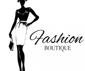 Girl with fashion background design vector 09